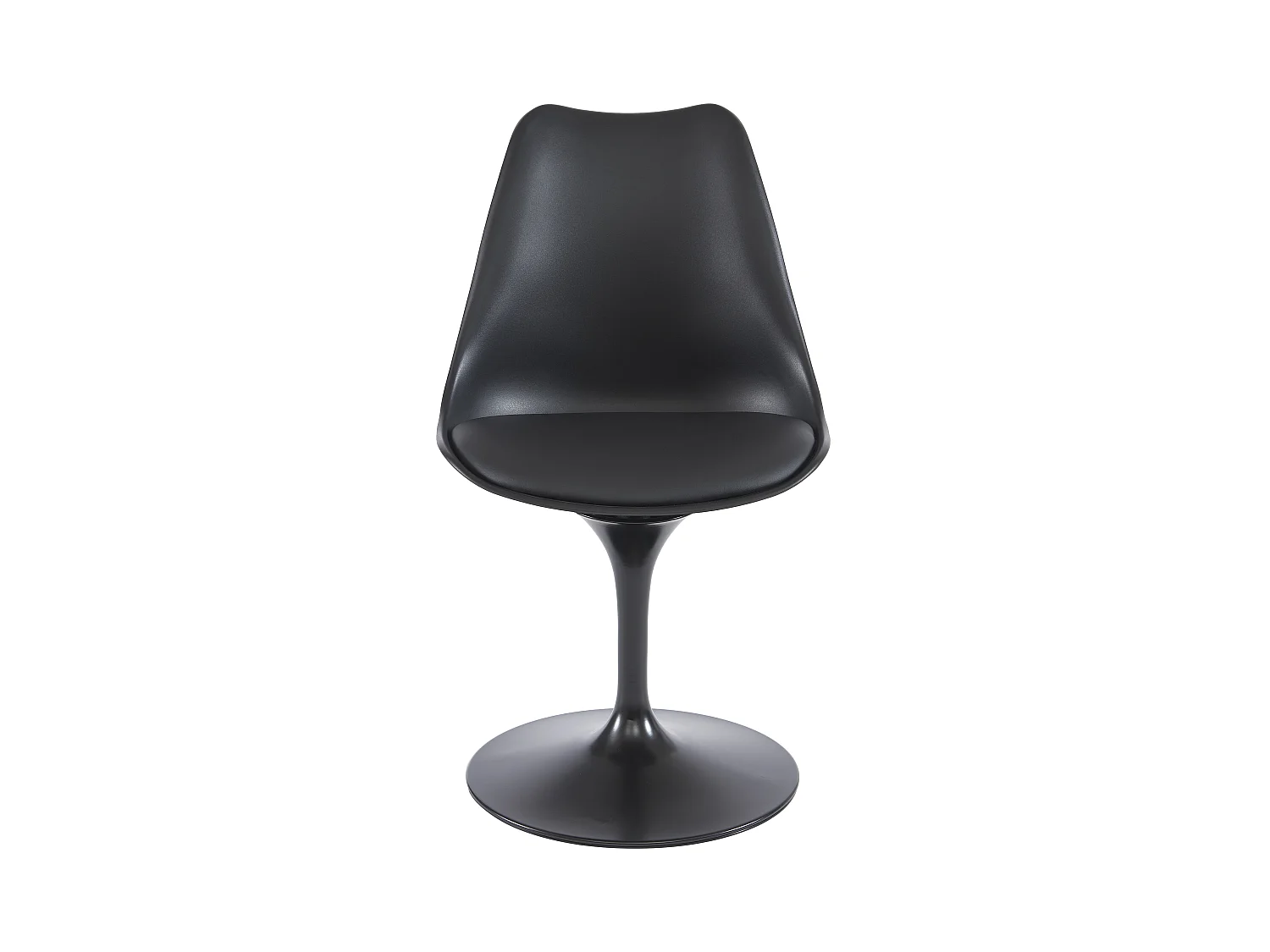 Lot de 6 chaises pivotantes en polypropylène, simili et acier - Noir - XAFY