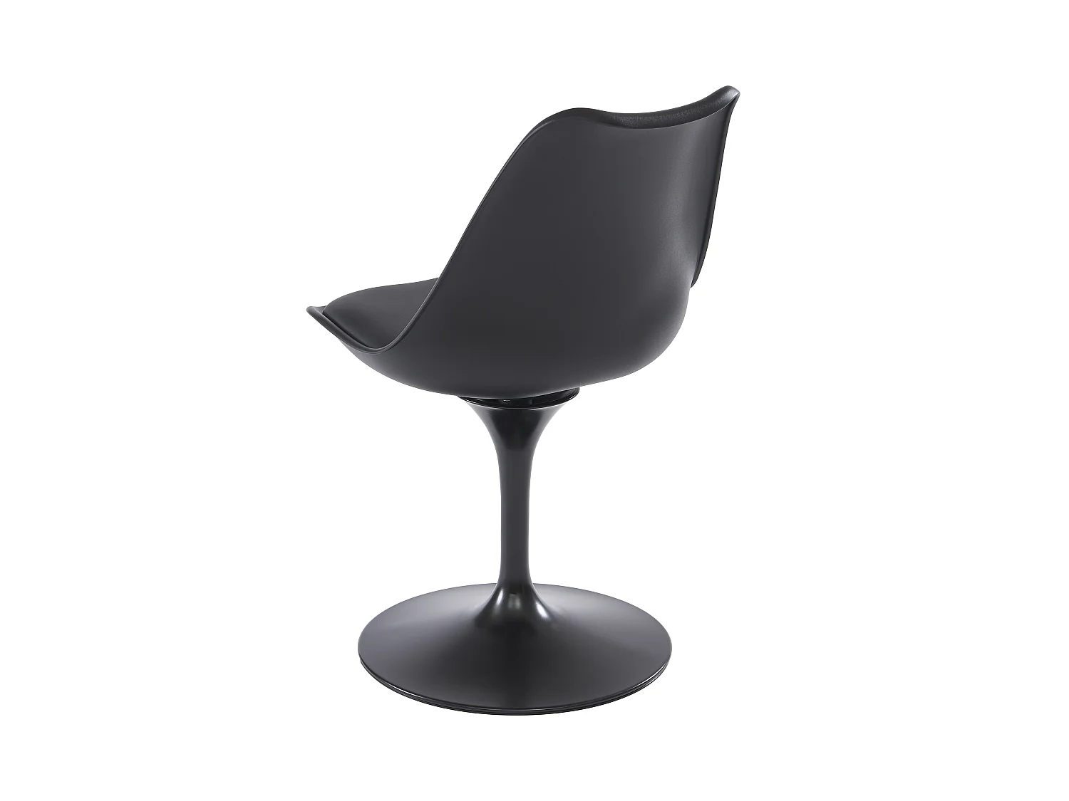 Lot de 6 chaises pivotantes en polypropylène, simili et acier - Noir - XAFY