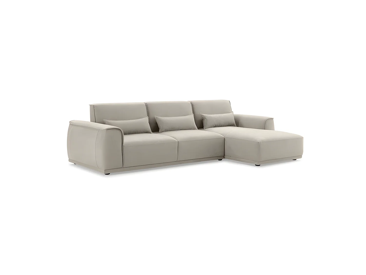 Canapé angle droit tissu microfibre taupe dossiers réglables - BILLY