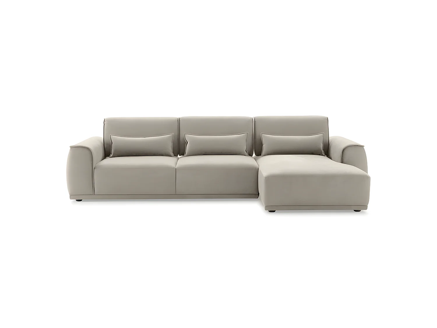 Canapé angle droit tissu microfibre taupe dossiers réglables - BILLY