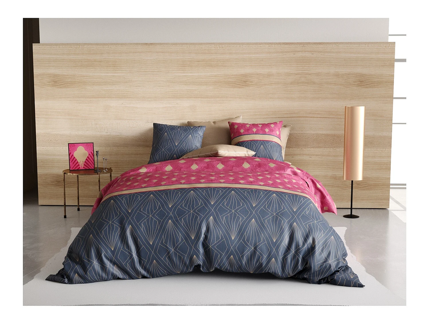 Housse de couette + 2 taies 220 x 240 cm Lilya