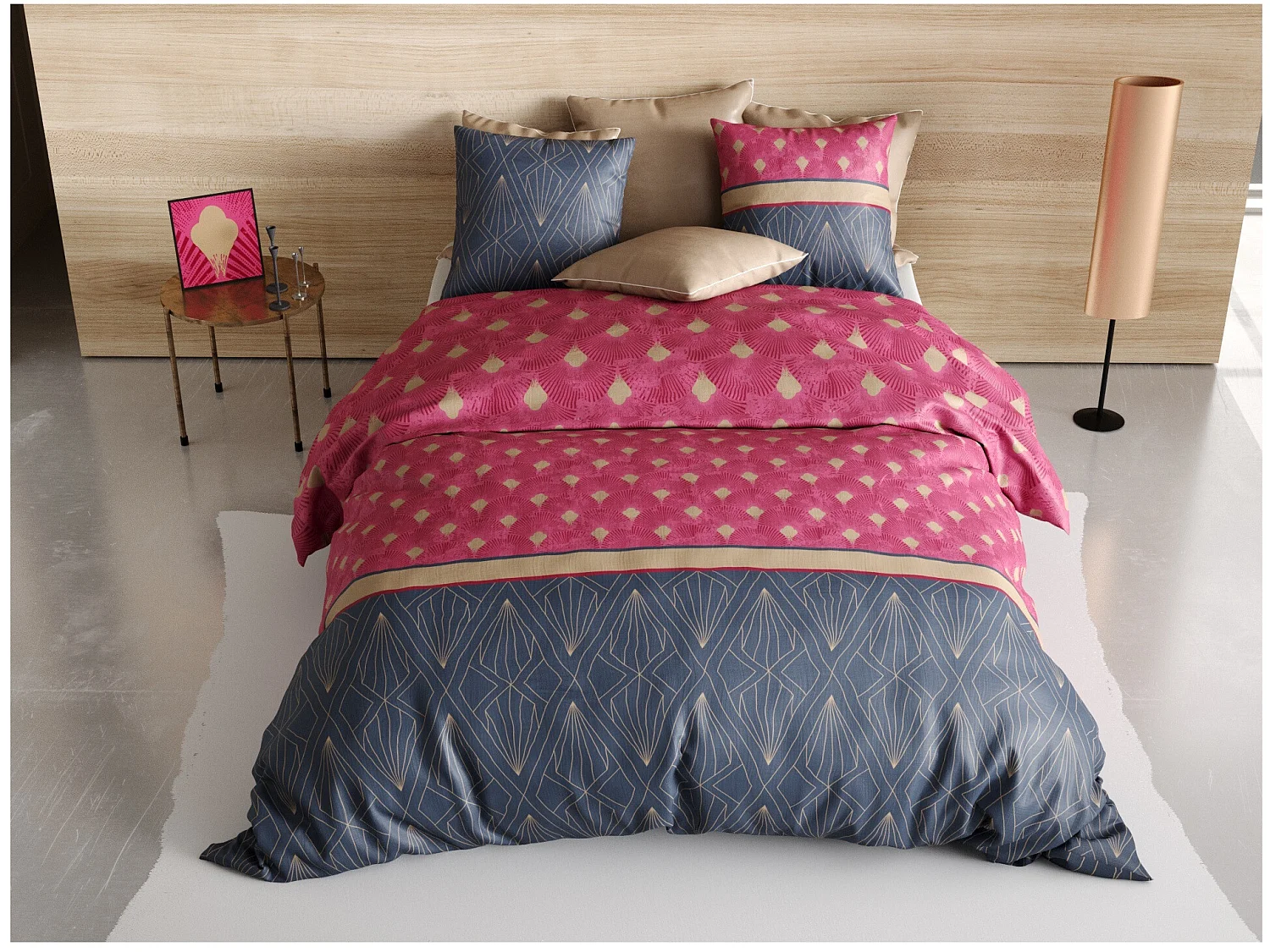 Housse de couette + 2 taies 220 x 240 cm Lilya