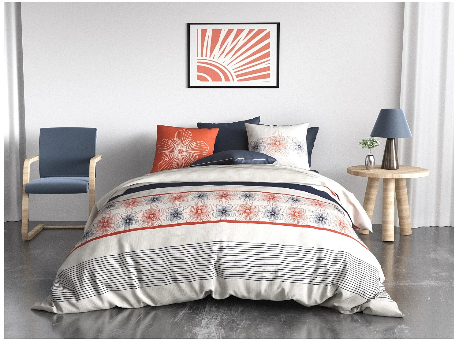 Housse de couette + 2 taies 240 x 260 cm Elegance