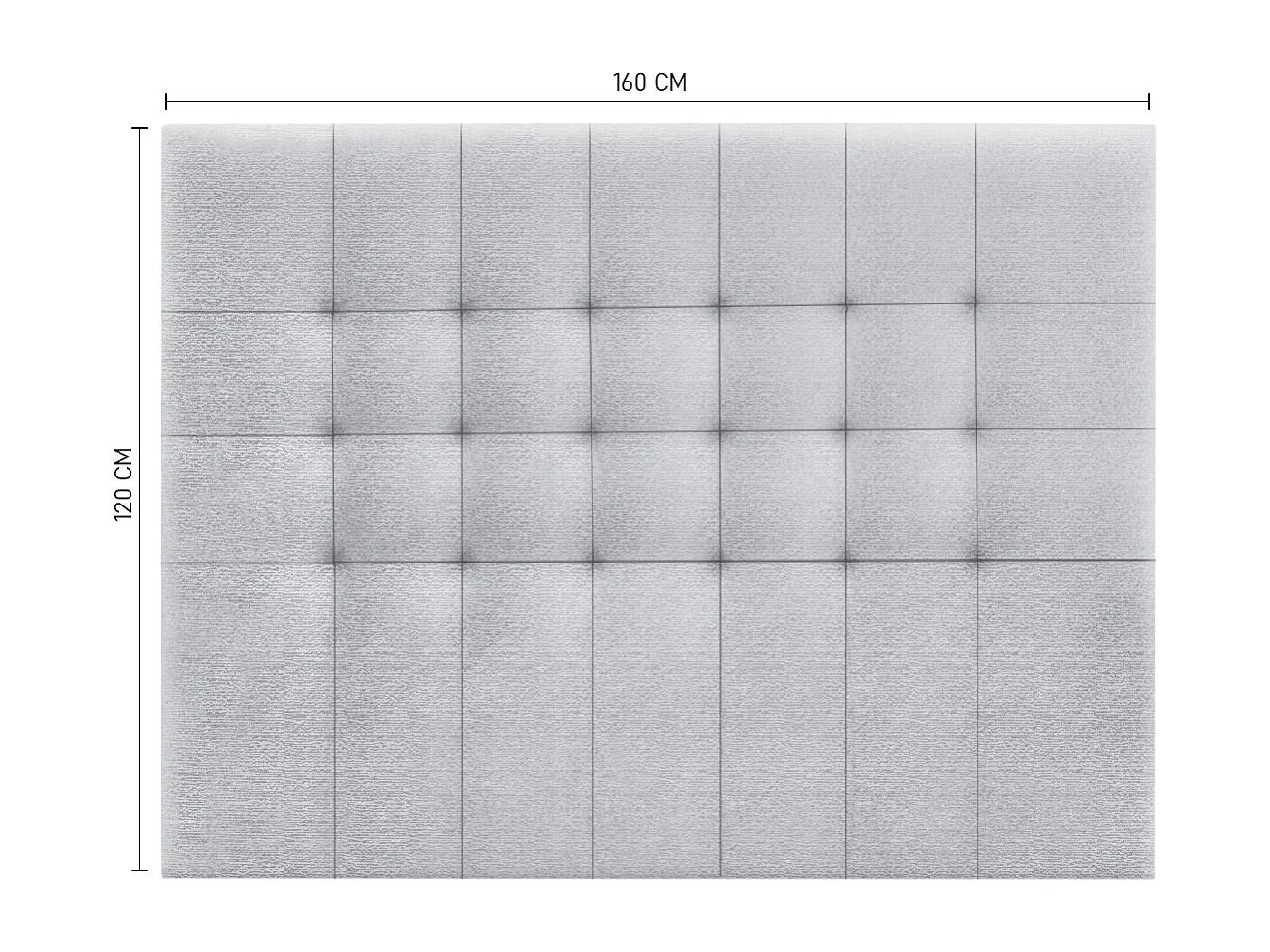 Tête De LitTissu 160X120X4Cm Gris - Venprodin