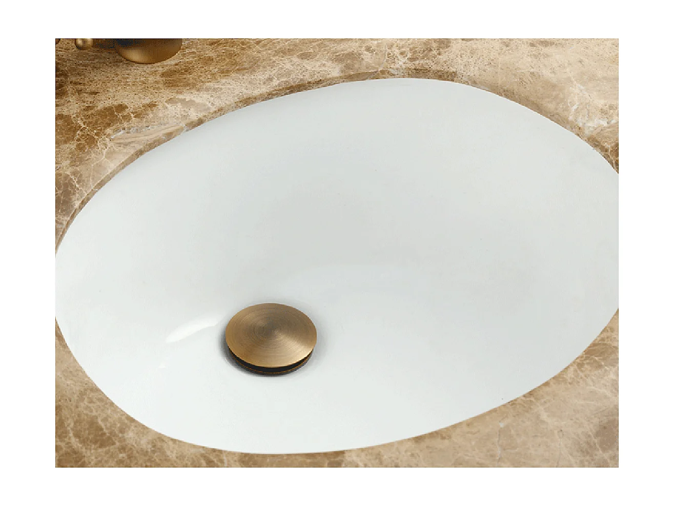 Bonde lavabo or ancien pour vasques avec ou sans trop-plein