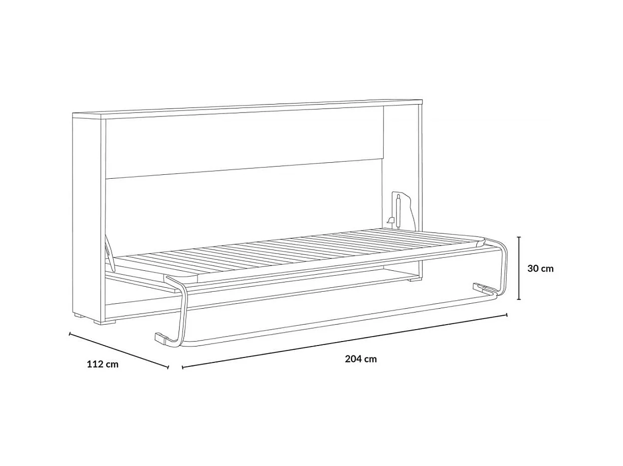 Cama Abatible 90X190Cm Blanco-Caribe - Venprodin