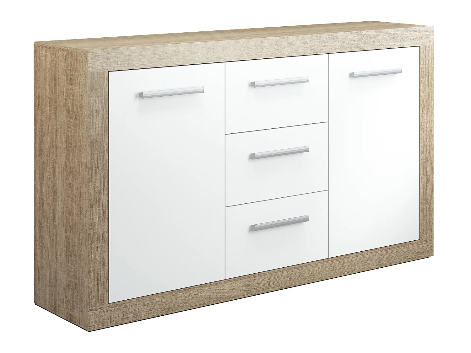 Aparador Loira 2 Puertas 3 Cajones 78X134X35Cm Cambrian-Blanco - Venprodin