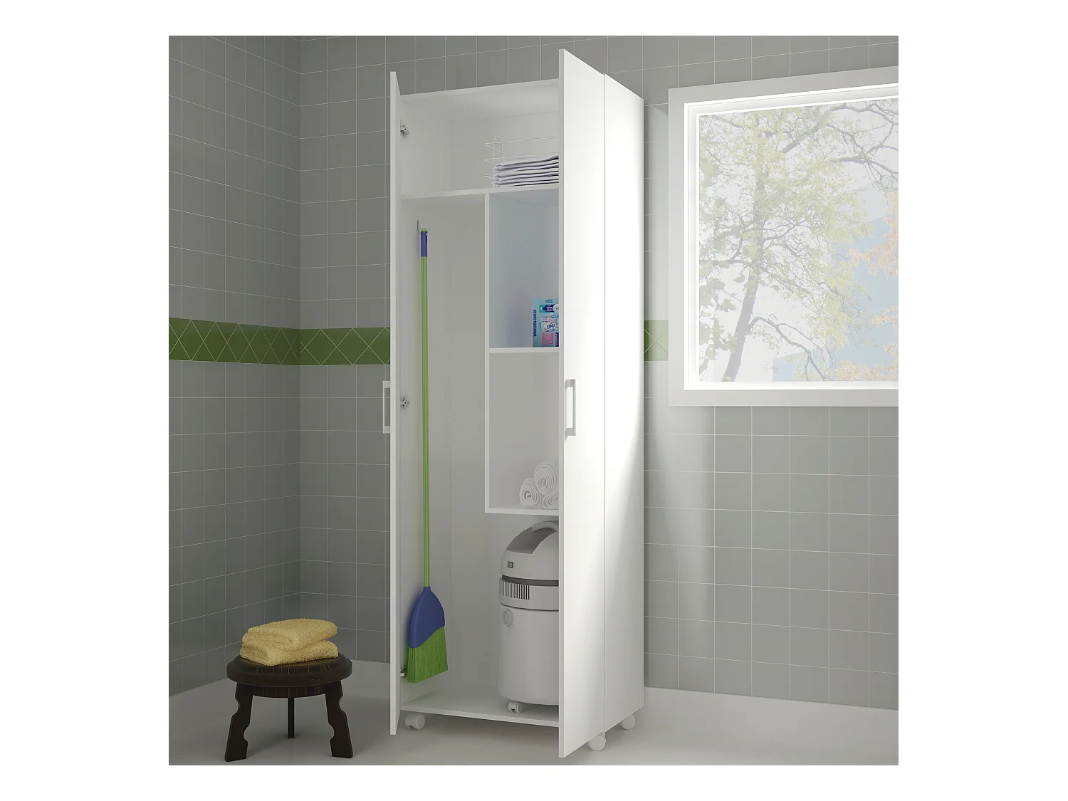 Armario Hogar 2 Puertas 183X72X35Cm Blanco - Venprodin