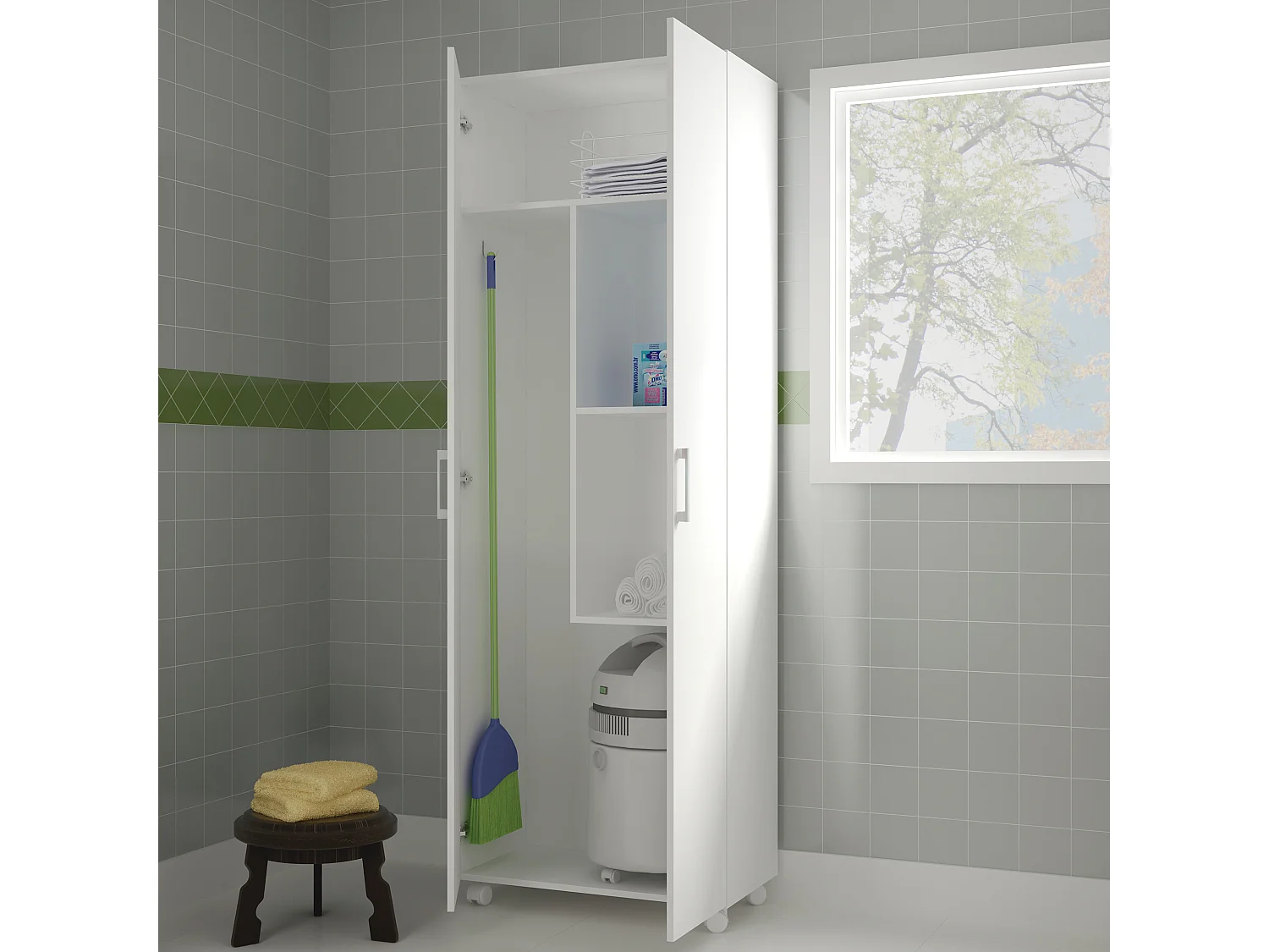 Armario Hogar 2 Puertas 183X72X35Cm Blanco - Venprodin