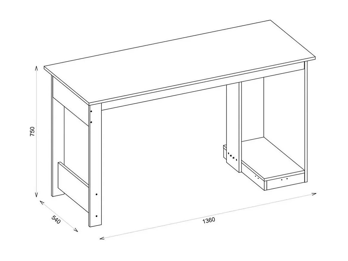 Mesa Ordenador Nevada 75X136X54CmNegro - Venprodin