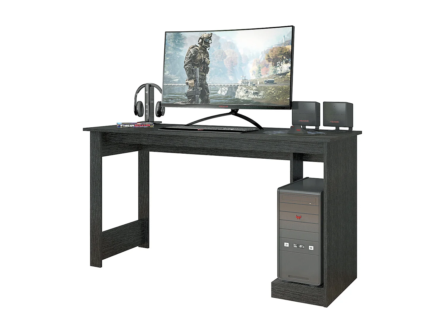 Mesa Ordenador Nevada 75X136X54CmNegro - Venprodin