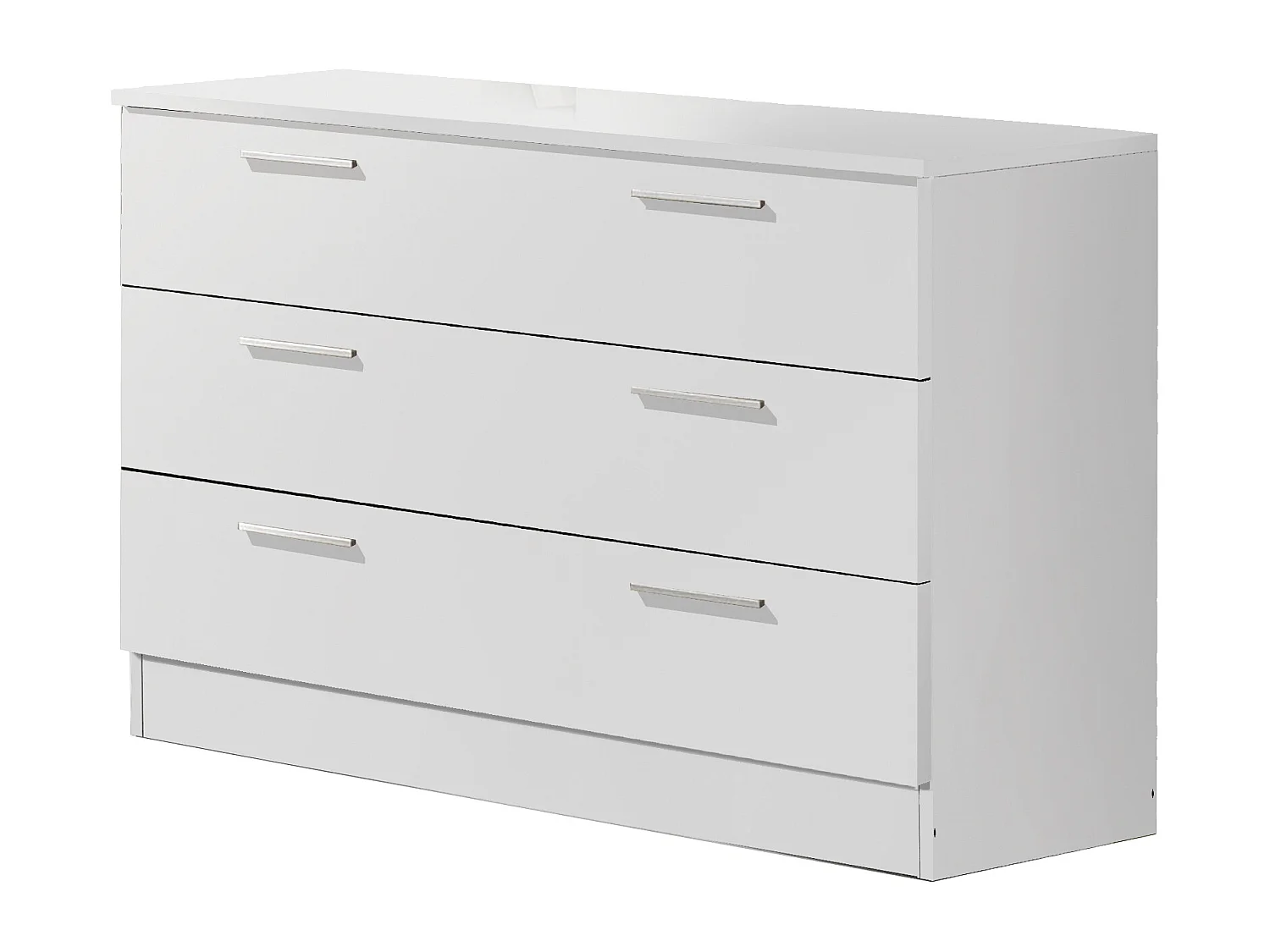Commode Basic 3 Tiroirs 69X100X35Cm Blanc - Venprodin