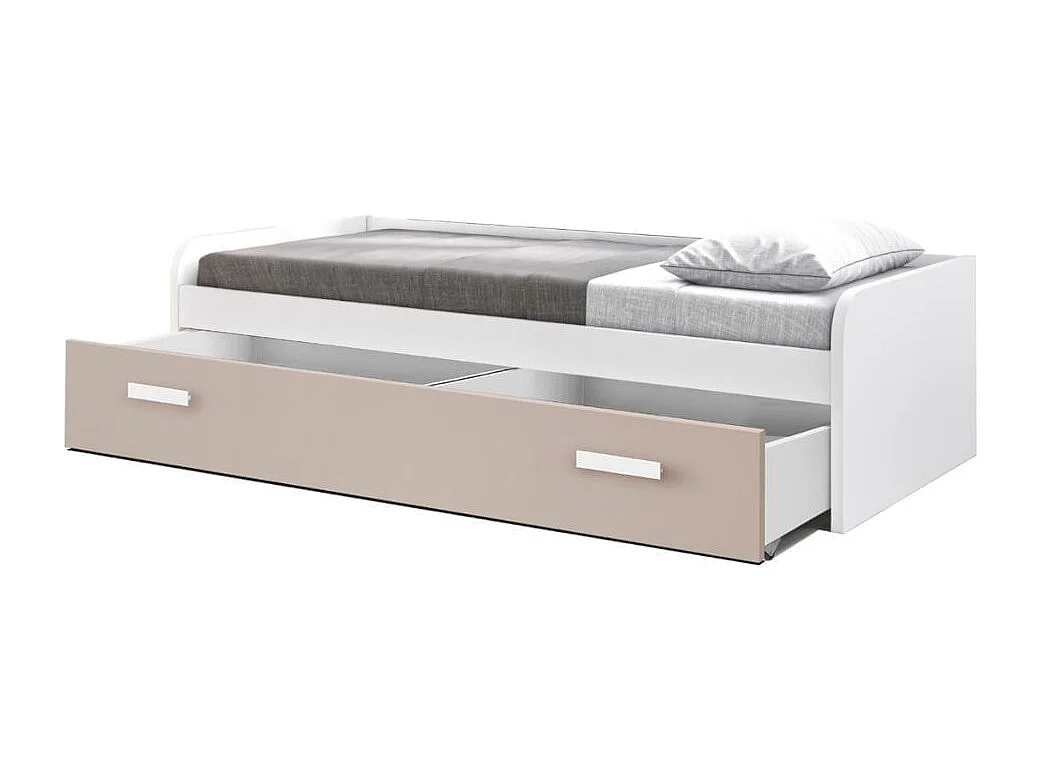Lit Nid 90cm 54X201X113Cm Blanc-Cappuccino - Venprodin