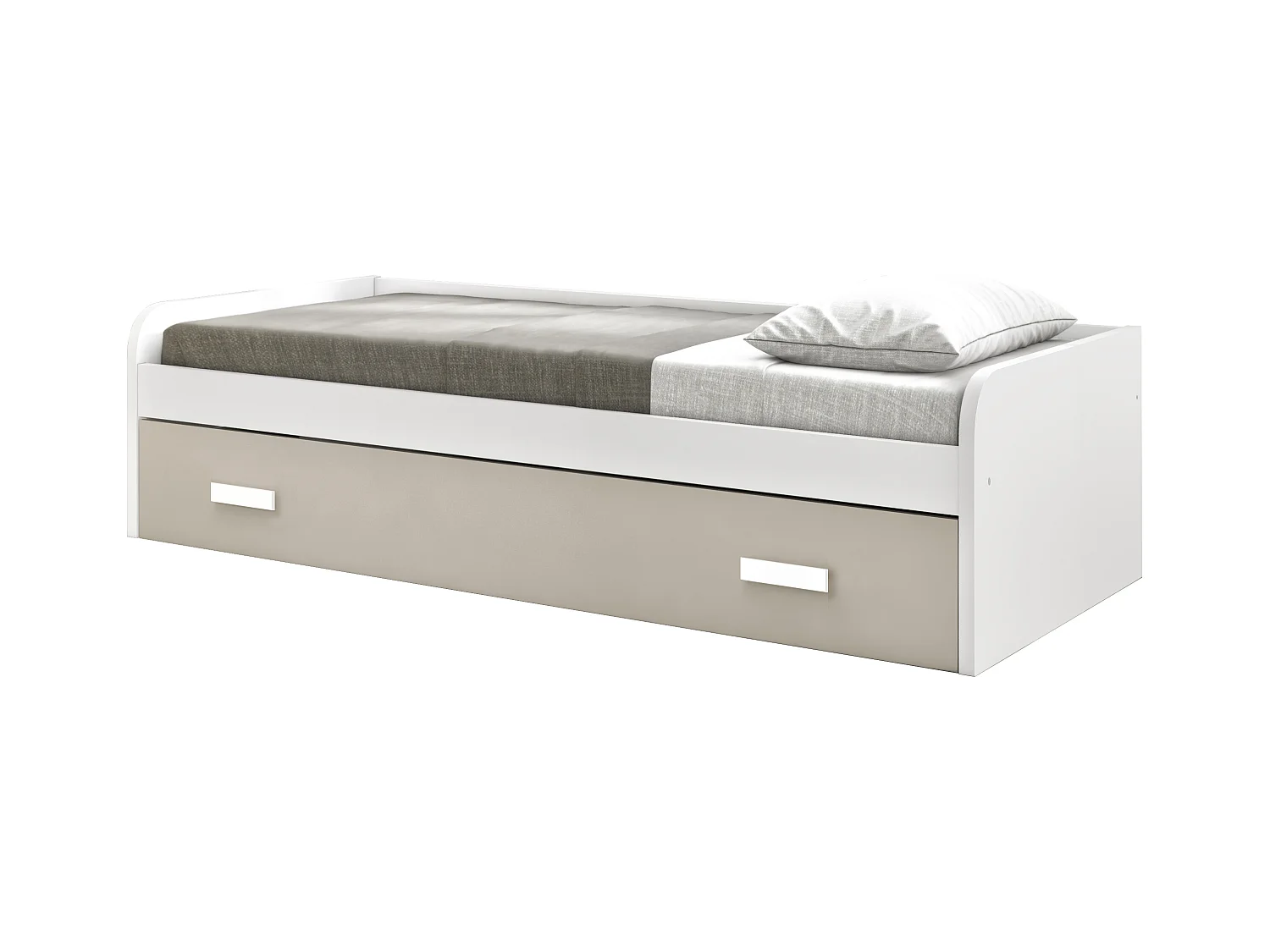 Cama Gaveta - 105 Cm 54X190X113Cm - Branco-Cappuccino