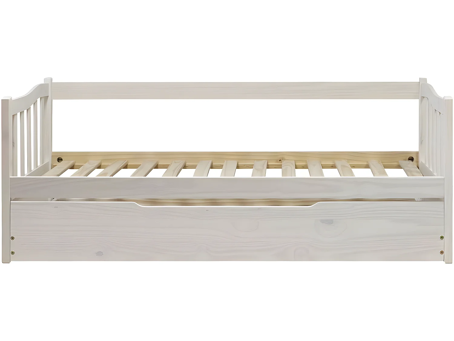 Cama Gaúcha em Pinho Maciço Branco para Cama Branca - 90X190