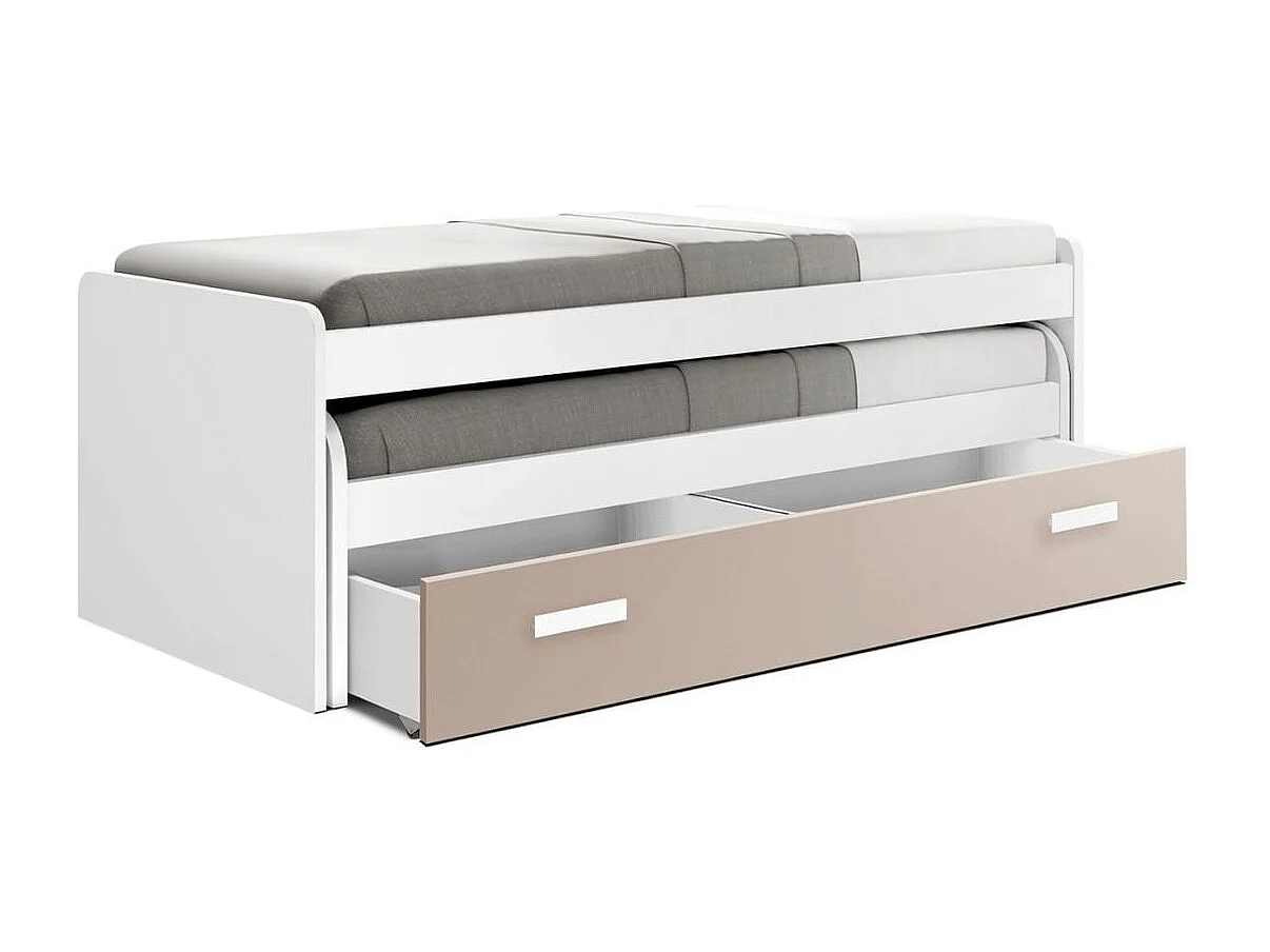 Lit Compact 105 Cm 73X201X115Cm Blanc-Capuccino