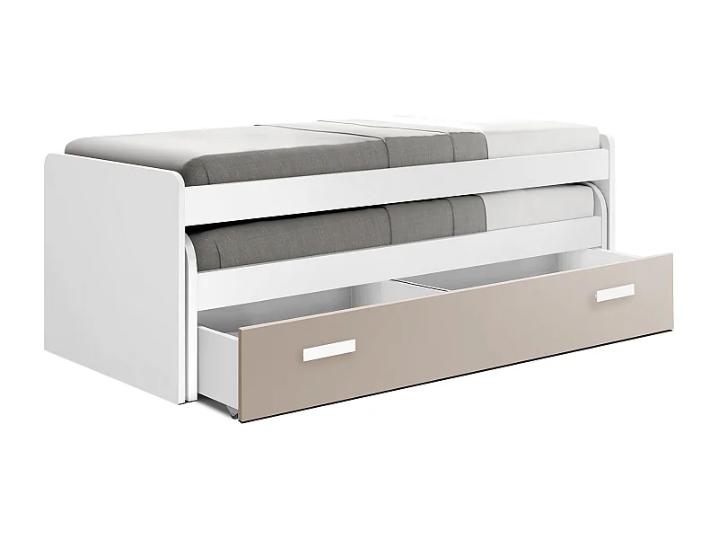 Cama Compacta90cm 73X201X100Cm Blanco-Capuchino - Venprodin