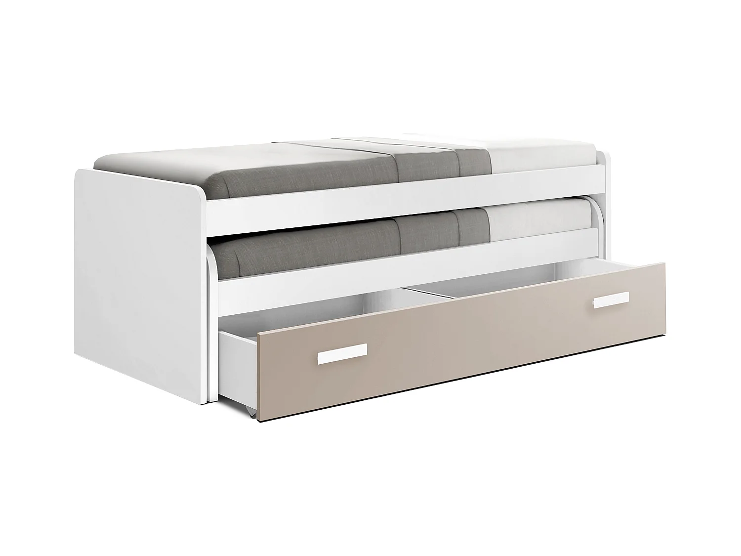 Lit Compact 90cm 73X201X100Cm Blanc-Capuccino - Venprodin