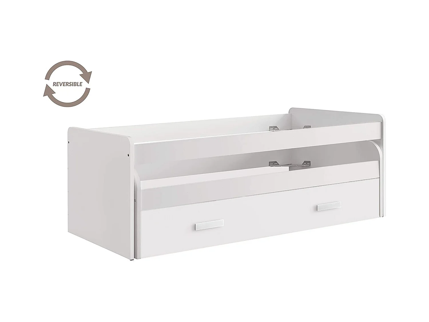 Lit Compact 90cm 73X201X100Cm Blanc