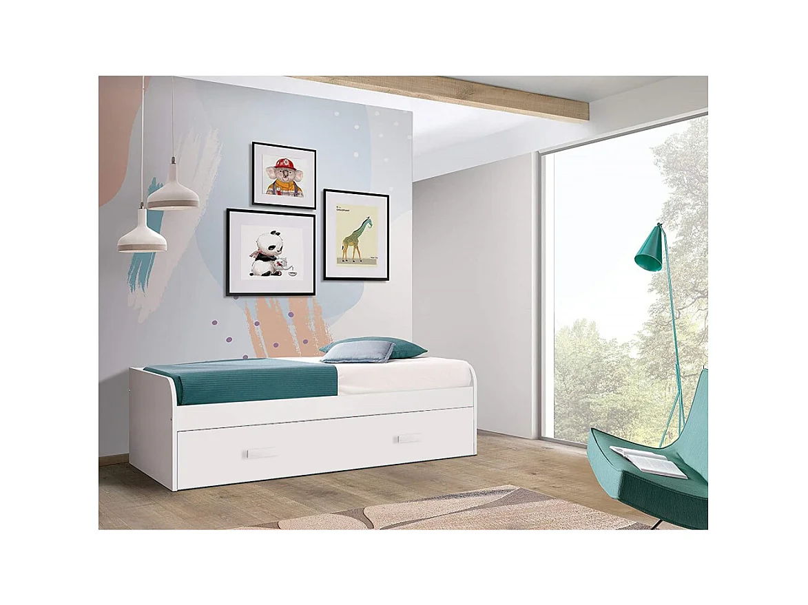 Lit Nid 90cm 54X201x113cm Blanc - Venprodin