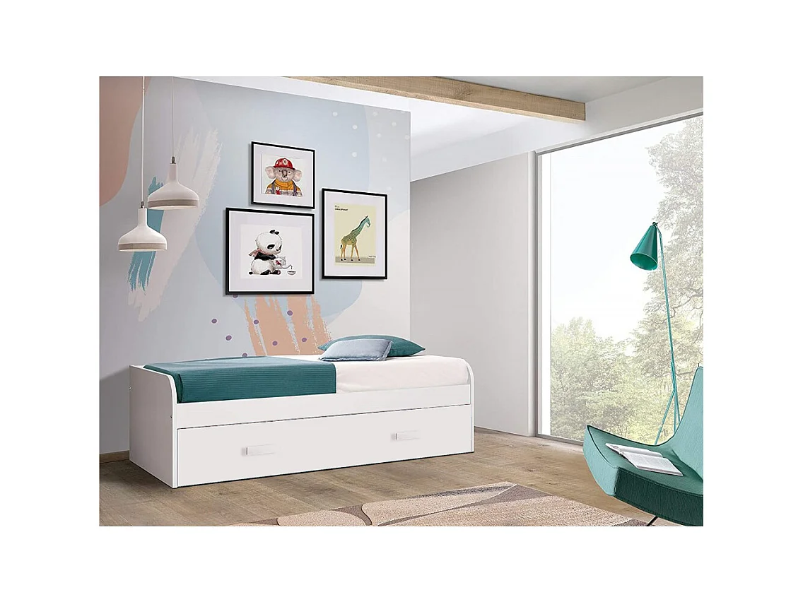 Lit Nid 90cm 54X201x113cm Blanc - Venprodin