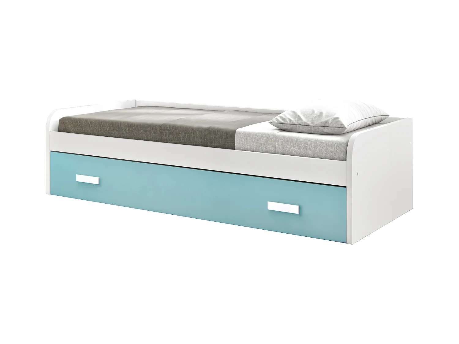 Lit Nid 90cm 54X201X113cm Blanc-Caraïbes - Venprodin