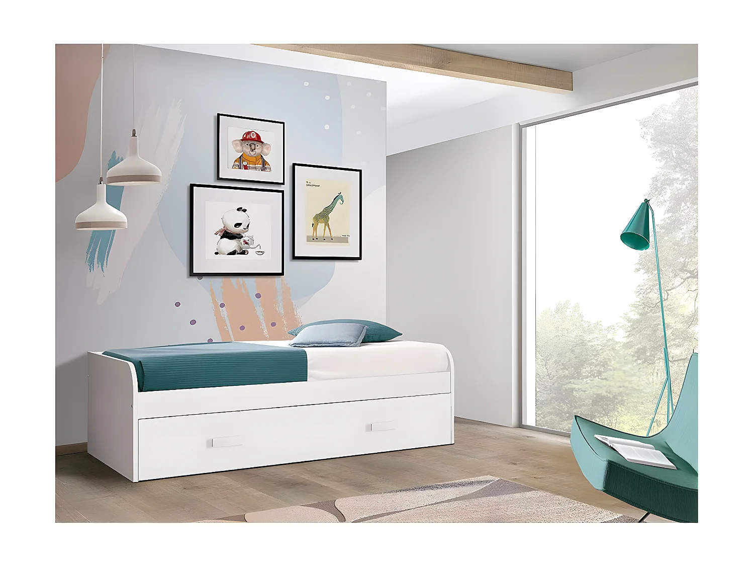 Lit Nid 105 Cm 54X201X113Cm Blanc - Venprodin