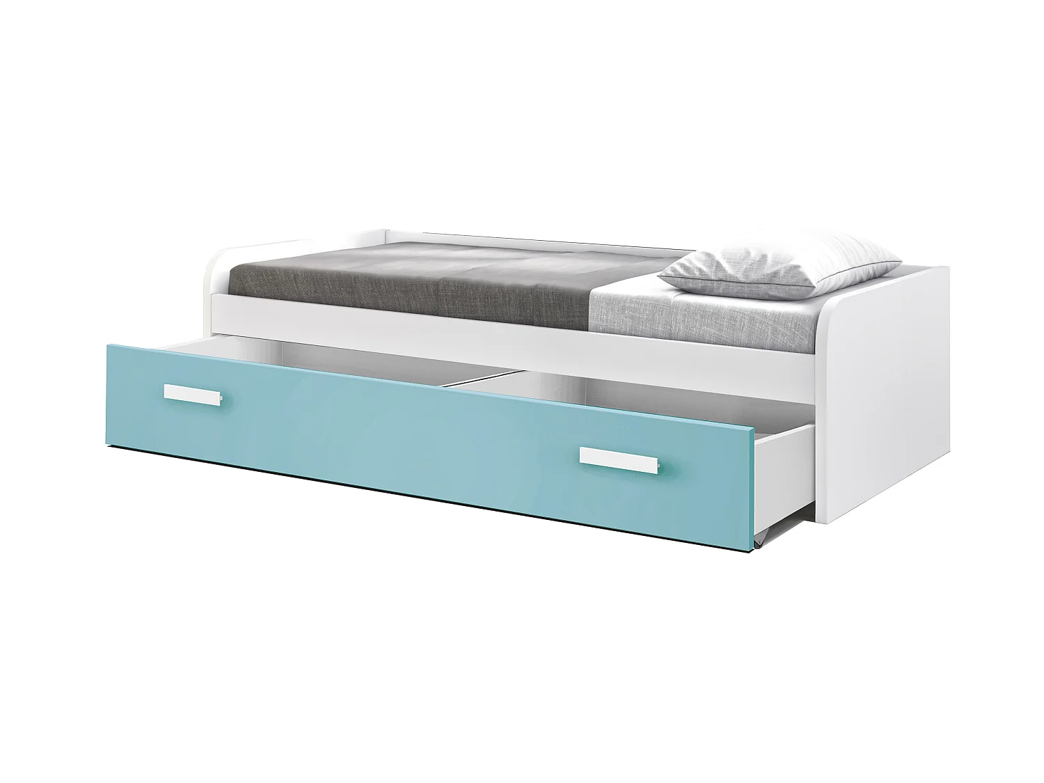 Cama Gaveta - 105 Cm 54X190X113Cm - Branco-Caribe