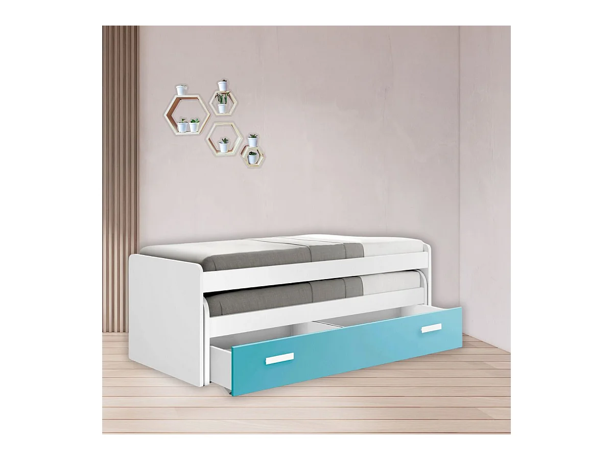 Cama Compacta - 105 Cm 73X201X115Cm - Branco-Caribe