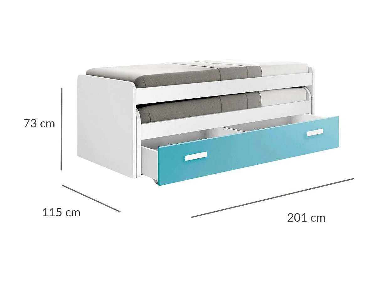 Cama Compacta105 Cm 73X201X115Cm Blanco-Caribe - Venprodin