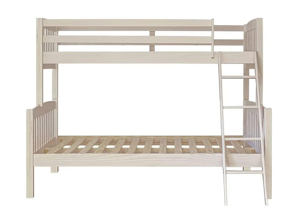 Beliche Triplo Duplo Duplo Infantil em Madeira Maciça 190x90/190x135 - Cor Branca