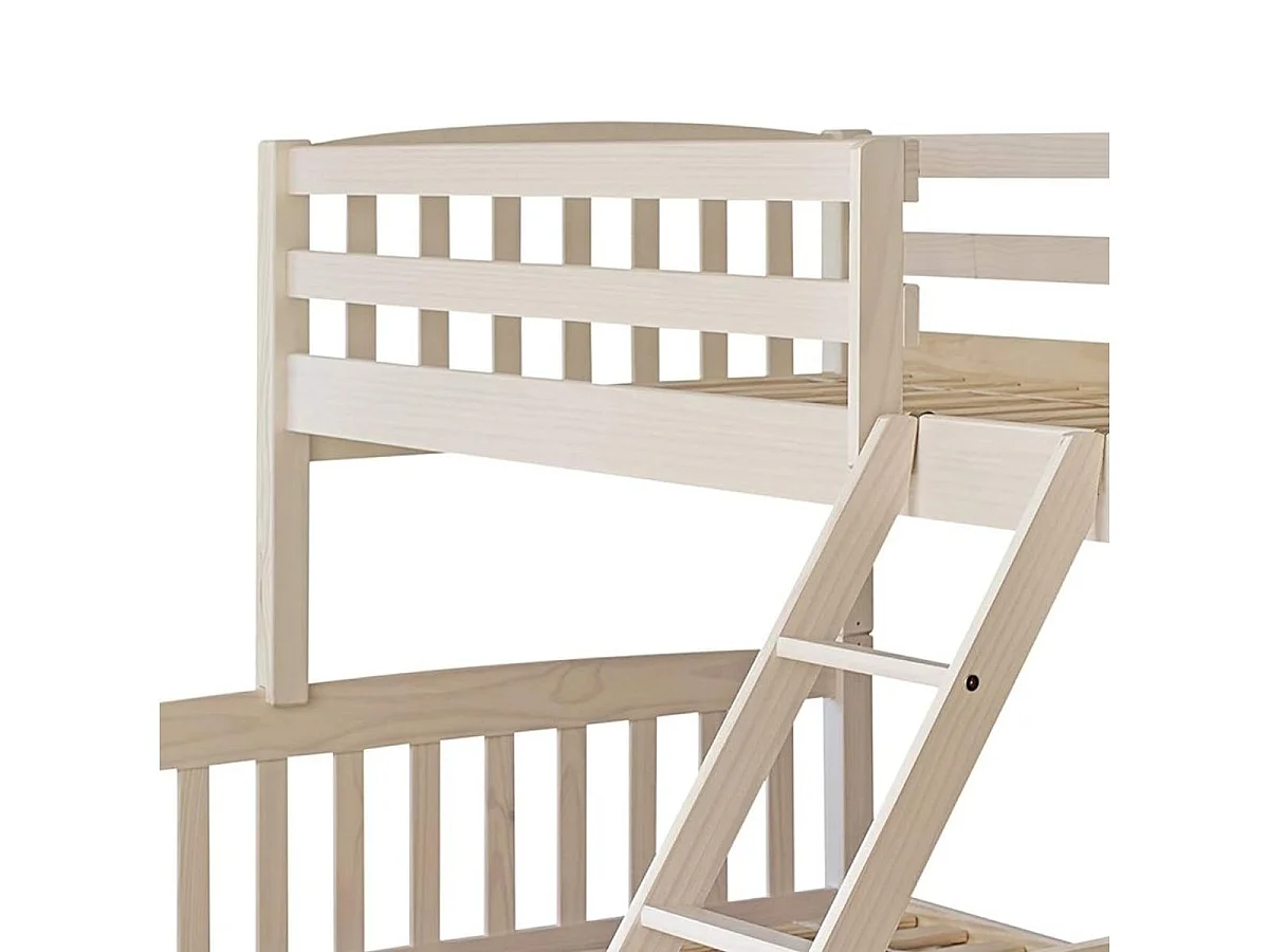 Beliche Triplo Duplo Duplo Infantil em Madeira Maciça 190x90/190x135 - Cor Branca