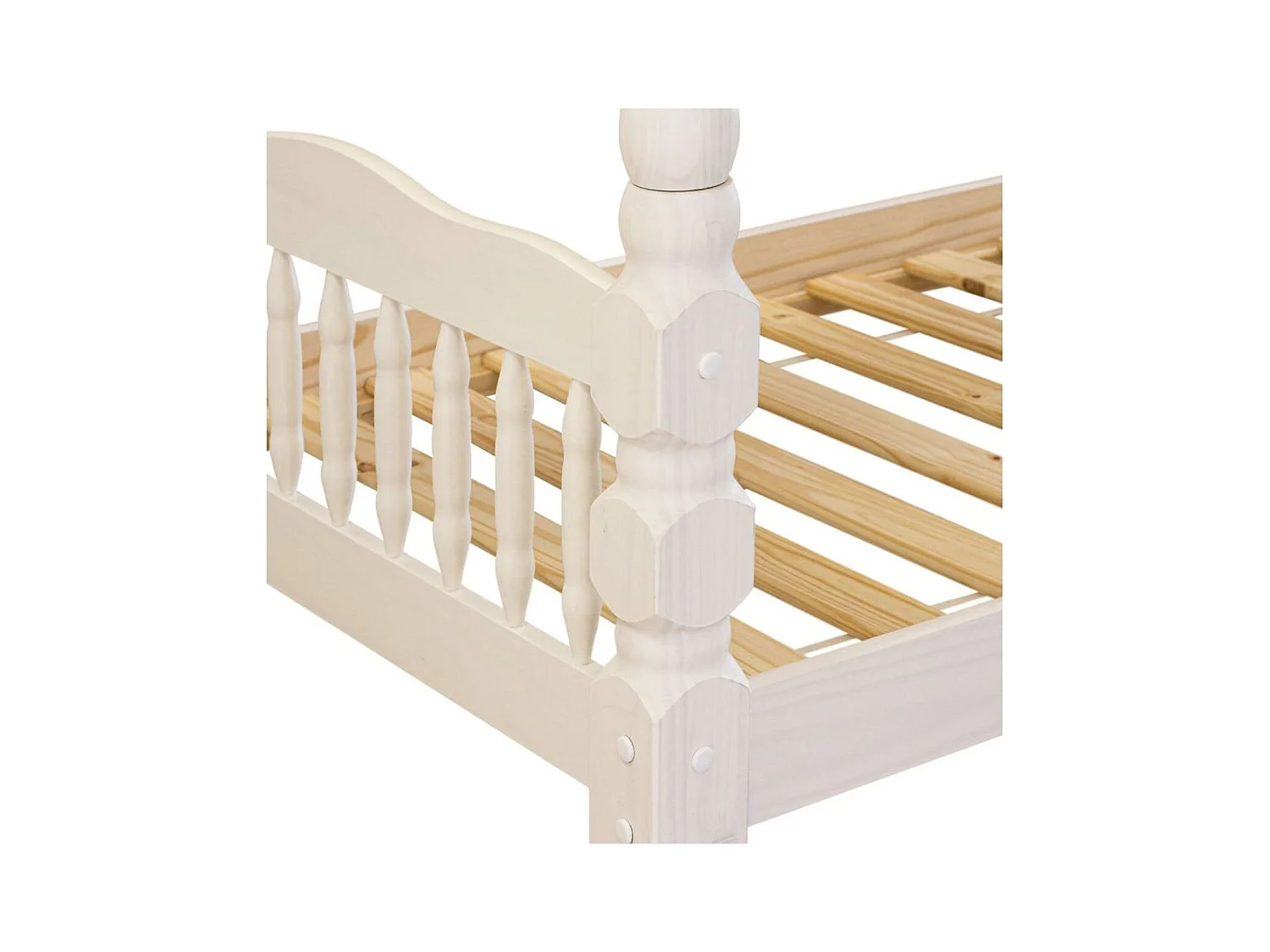 Litera Tree + colchones madera maciza blanco 156x205x100 cm