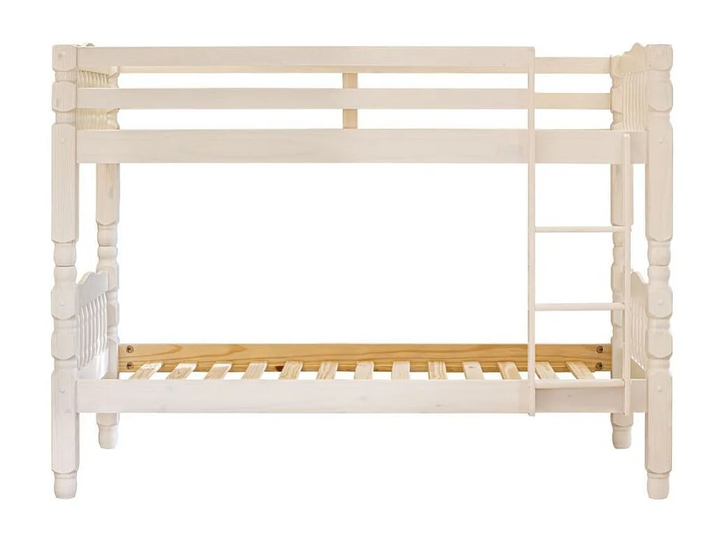TURNED BUNK BUNK Youth Blanc + MATELAS A MÉMOIRE 20cm - Venprodin