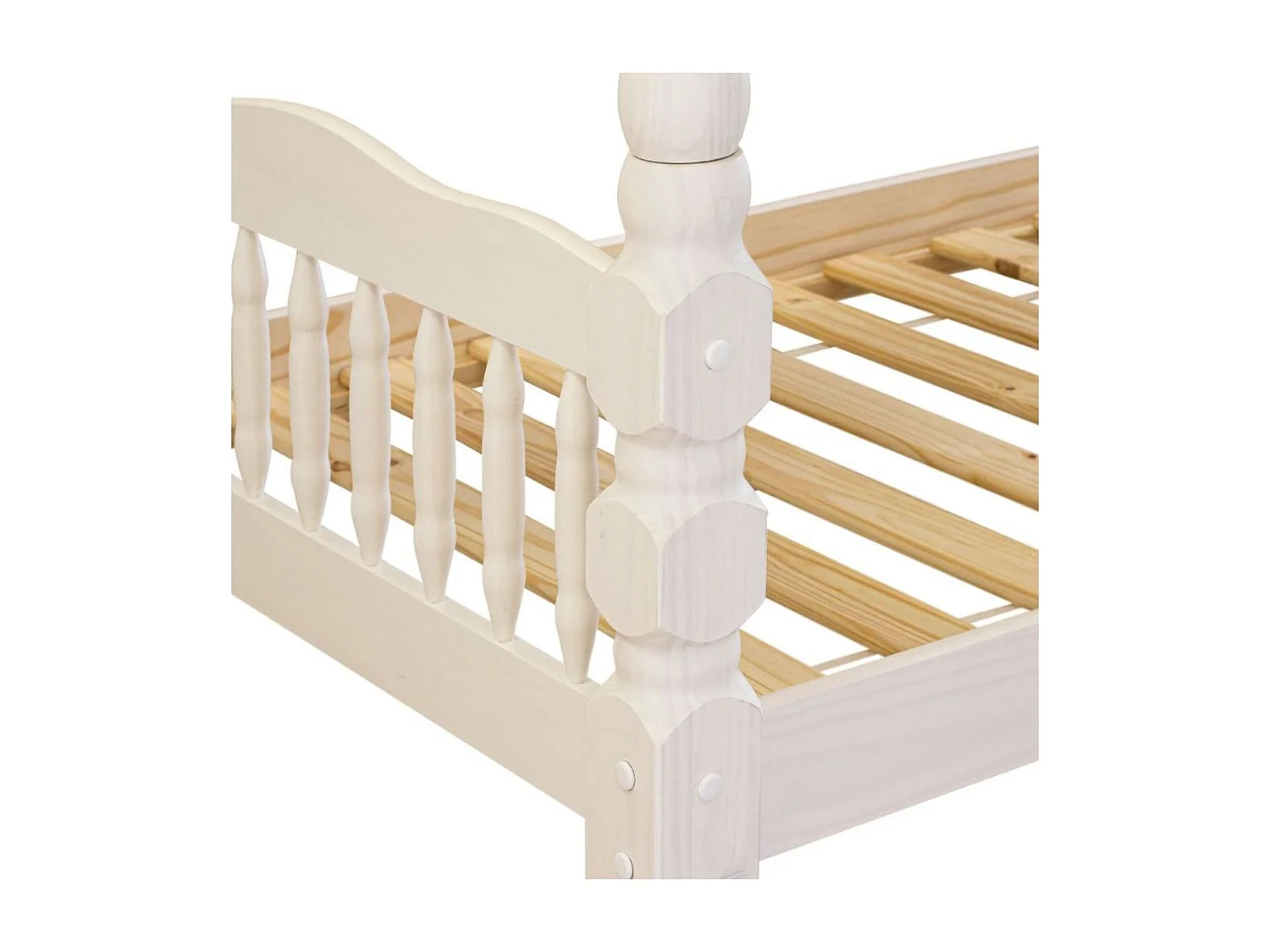 TURNED BUNK BUNK Youth Blanc + MATELAS A MÉMOIRE 20cm - Venprodin