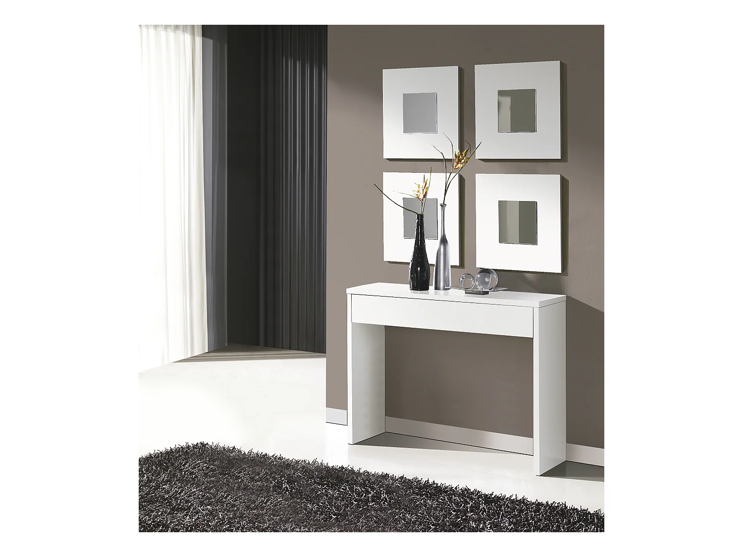 Console 1 Tiroir 76X100X30Cm Blanc - Venprodin