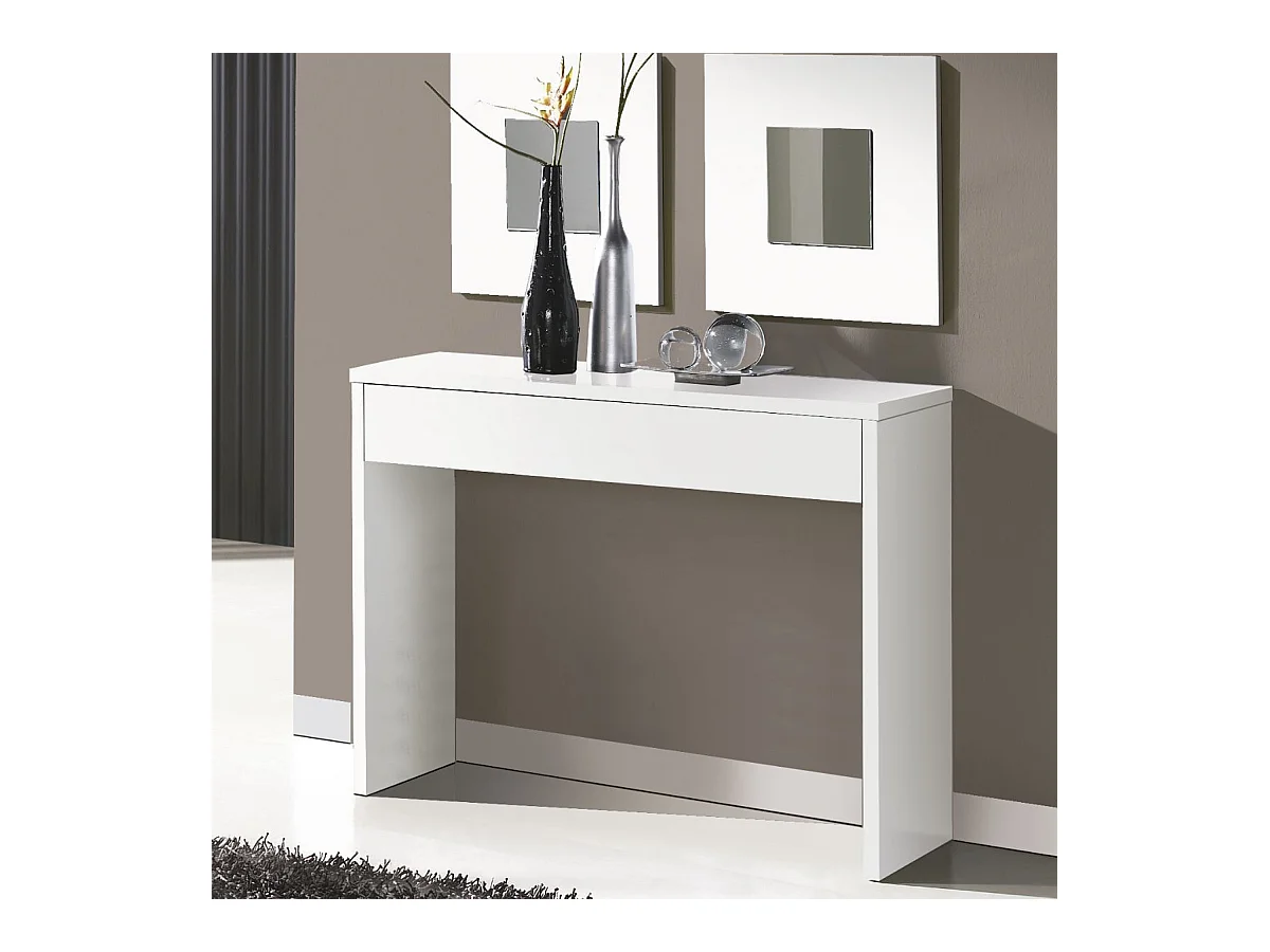 Console 1 Tiroir 76X100X30Cm Blanc - Venprodin
