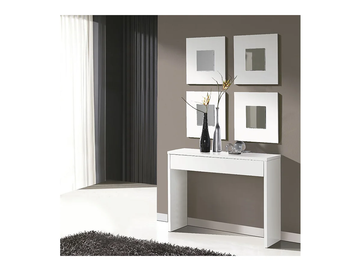 Console 1 Tiroir 76X100X30Cm Blanc - Venprodin
