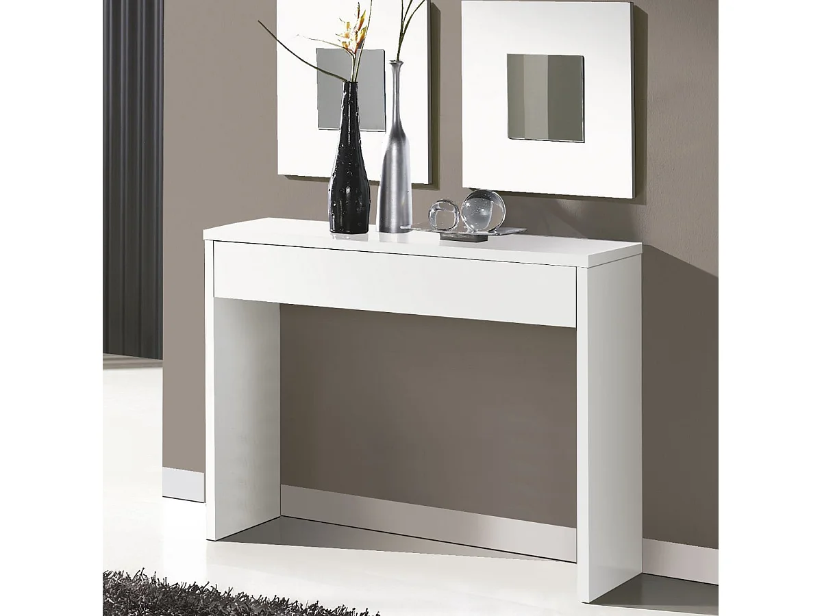 Console 1 Tiroir 76X100X30Cm Blanc - Venprodin