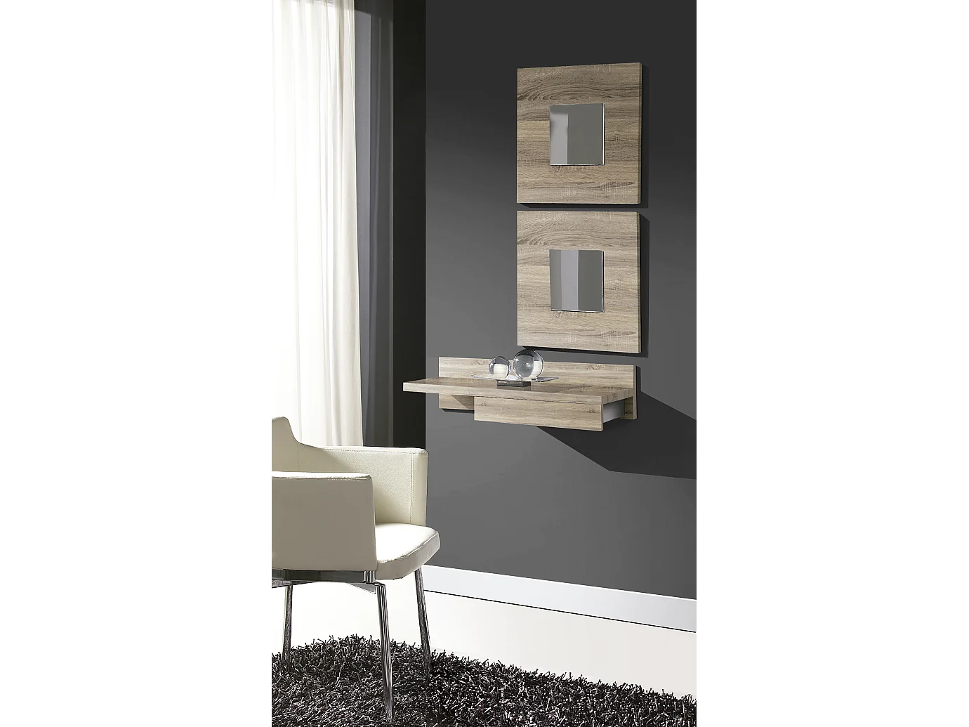 Console-Entrée 1 Tiroir 20X70X28Cm Blanc - Venprodin