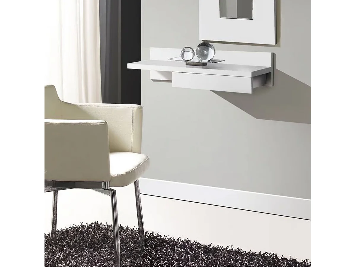 Console-Entrée 1 Tiroir 20X70X28Cm Blanc - Venprodin