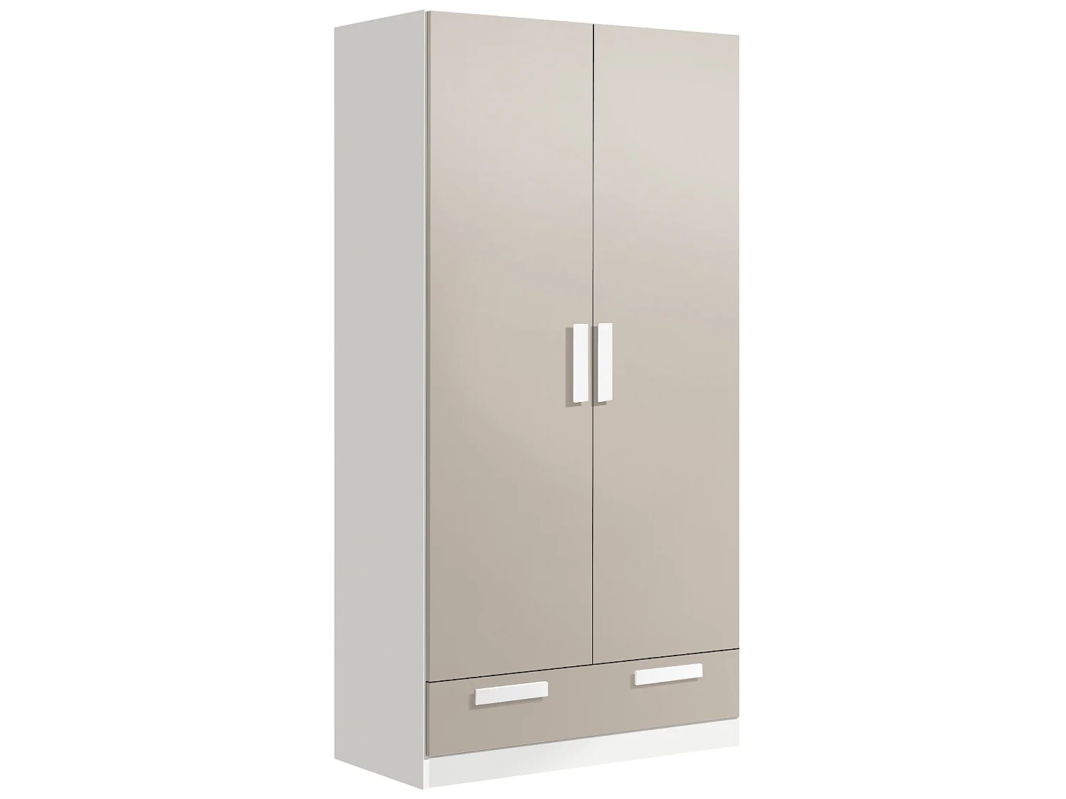 Armario4 Puertas 1 Cajon 200X102X51Cm Blanco-Capuchino - Venprodin