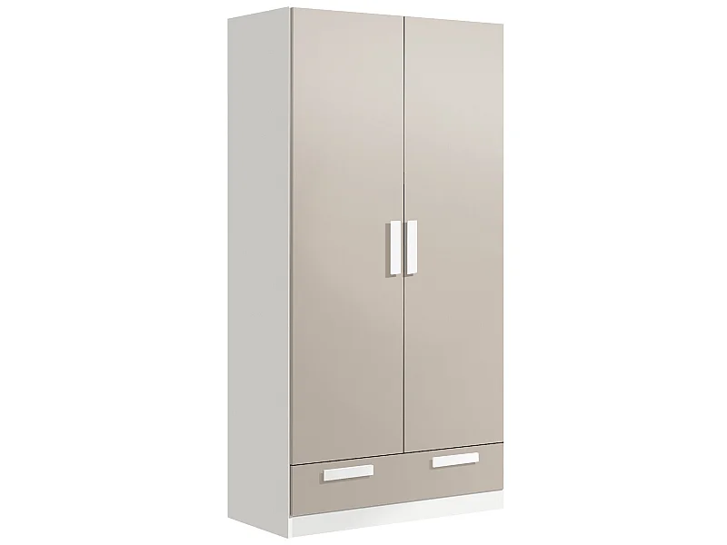 Armario4 Puertas 1 Cajon 200X102X51Cm Blanco-Capuchino - Venprodin