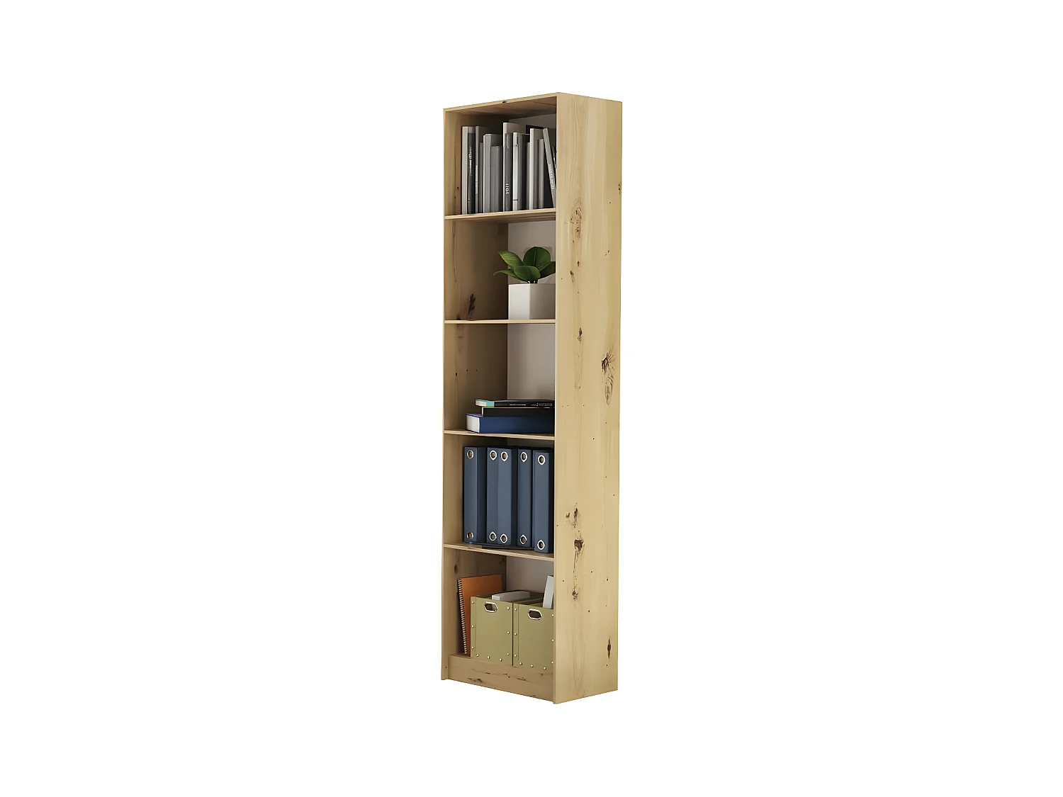 KAFFI - Librería de salón de estilo escandinavo - 50x30x181 - 5 baldas - Librería