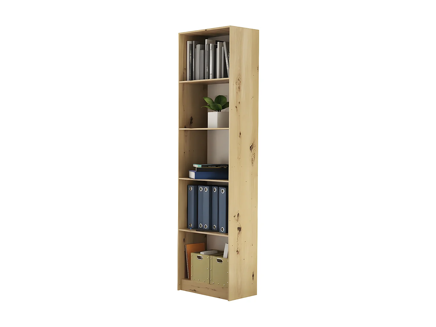 KAFFI - Libreria soggiorno in stile scandinavo - 50x30x181 - 5 ripiani - Libreria