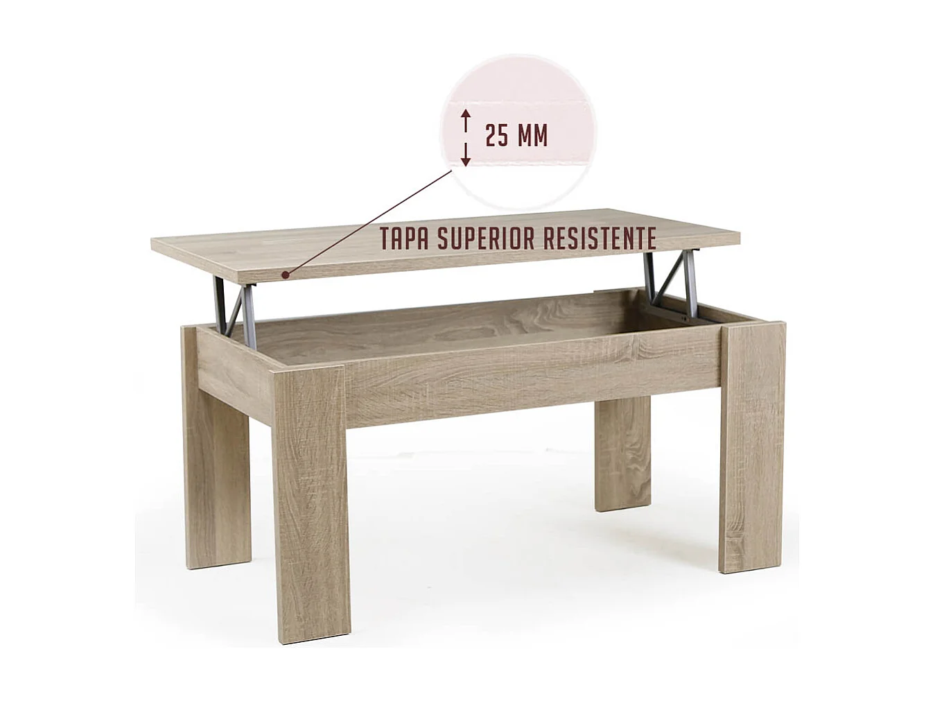 Table Basse Pliante 51/63X105X55Cm Cambrian - Venprodin