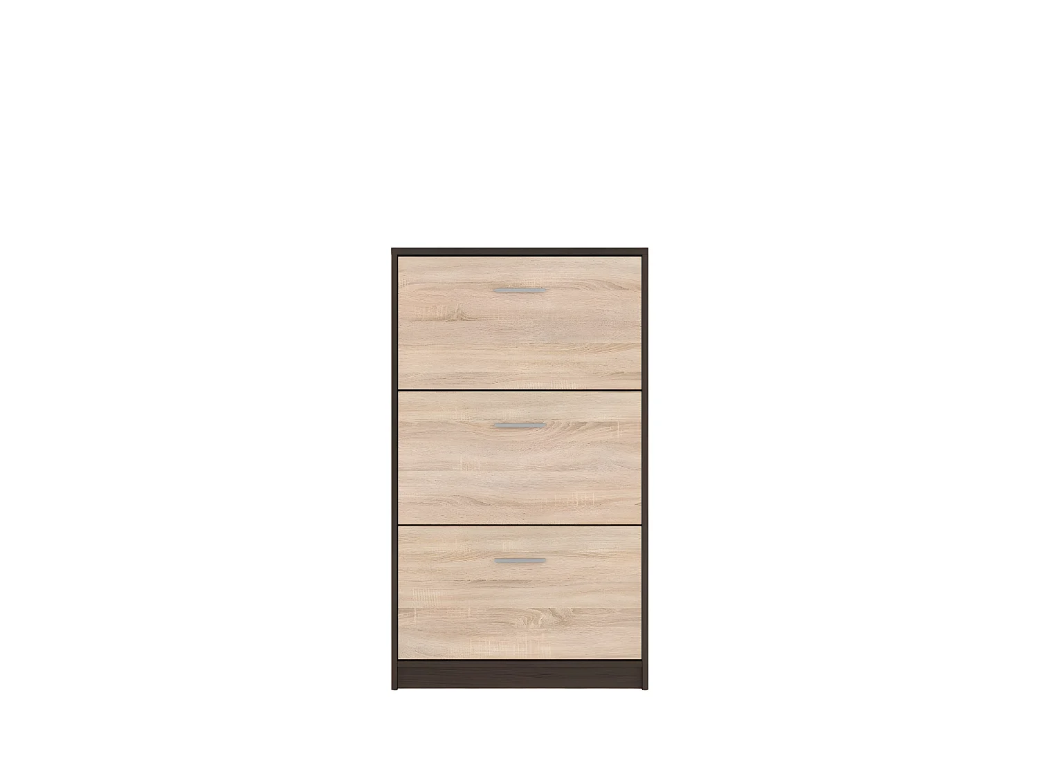 AGATTA | Meuble à chaussures | Style scandinave | 120.5x70x17.5 cm | 3 Portes abattantes | Trois compartiments