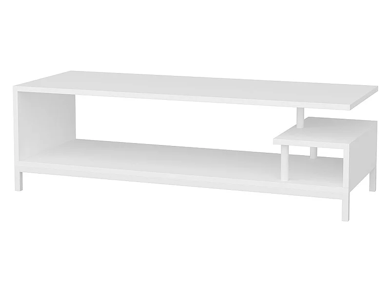 Mesa tv,100% tablero de aglomerado rechapado en melamina, color blanco h.44,6