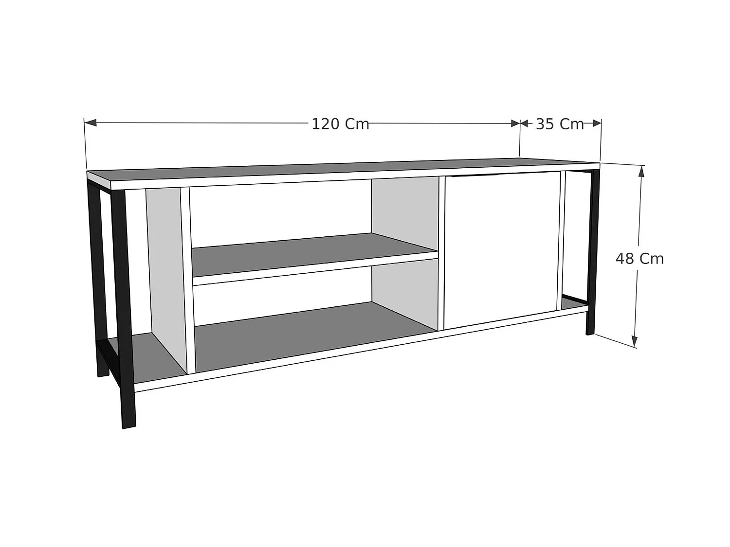 Mesa tv,100% tablero de aglomerado rechapado en melamina, color oscuro  marrón  negro