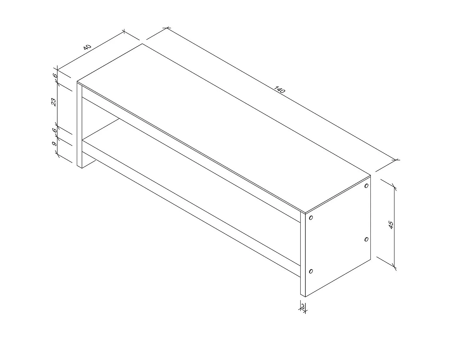 Mesa tv,100% pine solid wood, color nogal